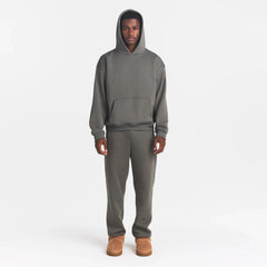 FLEECE LOUNGE MENS RELAXED HOODIE | JUNGLE ON A MODEL FRONT VIEW @ | FOCUS: 0.0, 1.0, 0.9