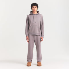 FLEECE LOUNGE MENS RELAXED HOODIE | SHADOW ON A MODEL FRONT VIEW @ | FOCUS: 0.0, 1.0, 0.9