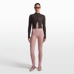 NikeSKIMS RIBBED SEAMLESS 26" LEGGING | HIMALAYAN/ECRU ON A MODEL FRONT VIEW @ | FOCUS: 0.0, 1.0, 0.9