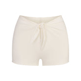 COTTON JERSEY COVER-UPS SHORT | EGRET LAYS FLAT ON A WHITE BACKGROUND | FLT