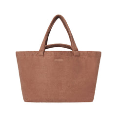 TERRY JUMBO TOTE | SIENNA ON A MODEL FRONT VIEW @ | FOCUS: 0.0, 1.0, 0.9