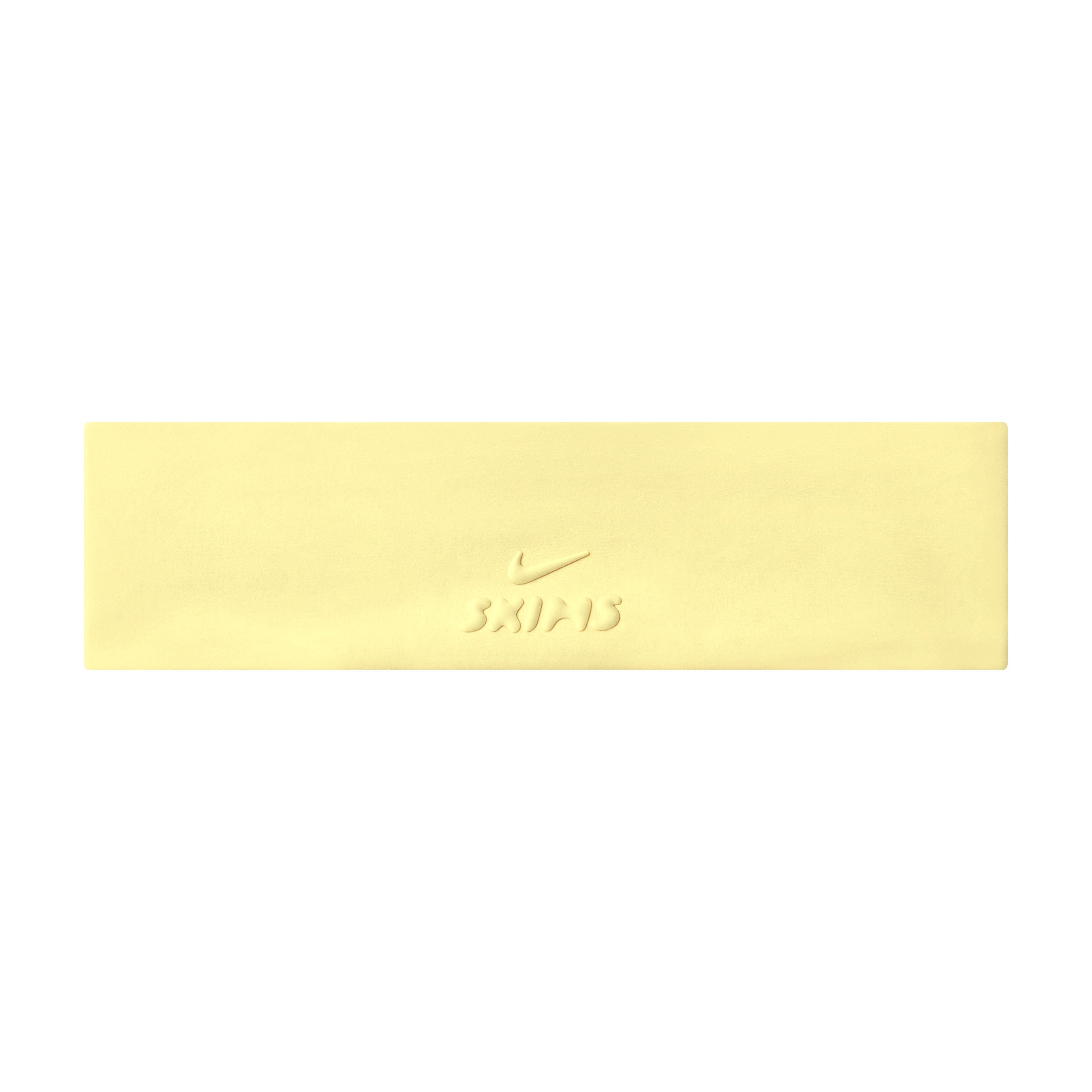 NikeSKIMS ACCESSORIES HEADBAND | BICYCLE YELLOW & LAYS FLAT ON A WHITE BACKGROUND | FLT