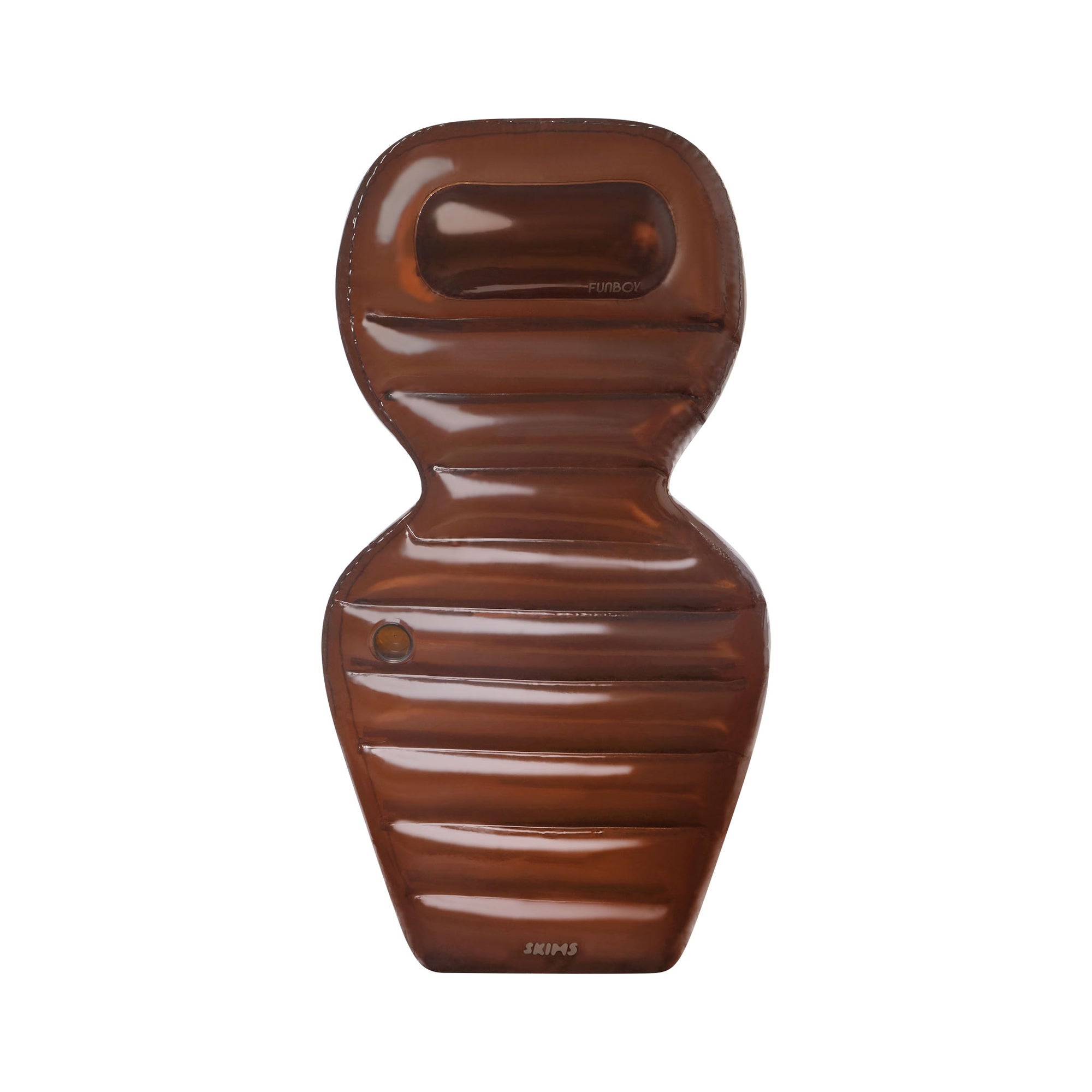 FUNBOY X SKIMS LOUNGE POOL FLOAT | COCOA LAYS FLAT ON A WHITE BACKGROUND | FLT