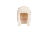 FAUX FUR TRAPPER HAT | EGRET FLAT ON A WHITE BACKGROUND | FLT