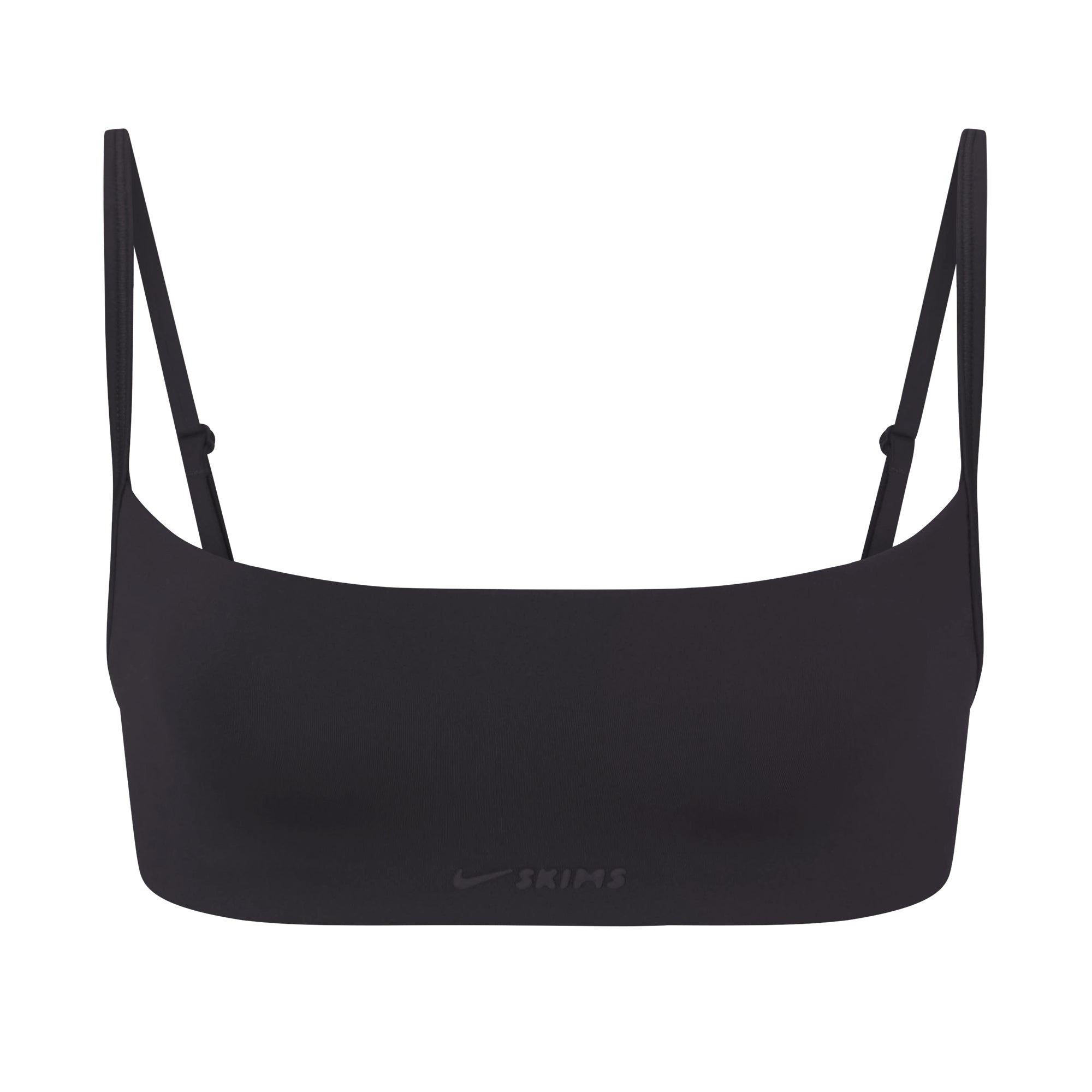 NikeSKIMS MATTE MICRO BRA | OBSIDIAN FLAT ON A WHITE BACKGROUND | FLT