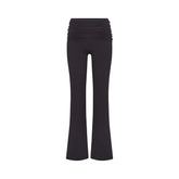 NikeSKIMS MATTE FOLDOVER SLIM FLARE LEGGING | OBSIDIAN FLAT ON A WHITE BACKGROUND | FLT