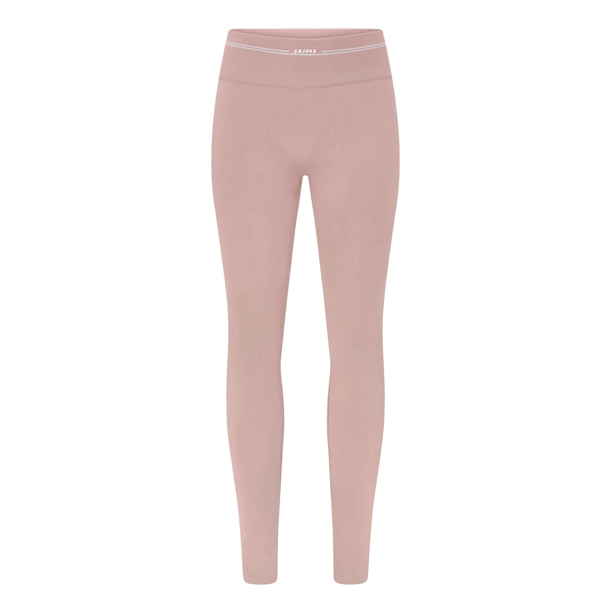 NikeSKIMS RIBBED SEAMLESS 26" LEGGING | HIMALAYAN/ECRU FLAT ON A WHITE BACKGROUND | FLT