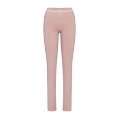 NikeSKIMS RIBBED SEAMLESS 34" STRAIGHT LEGGING | HIMALAYAN/ECRU FLAT ON A WHITE BACKGROUND | FLT