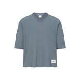 MESH APPAREL MENS V-NECK CROPPED JERSEY | ZIRCON FLAT ON A WHITE BACKGROUND | FLT