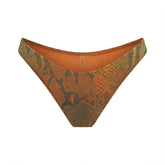 SIGNATURE SWIM TANGA BIKINI BOTTOM | FOREST OMBRE SNAKE LAYS FLAT ON A WHITE BACKGROUND | FLT