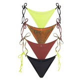 SIGNATURE SWIM DIPPED TIE BIKINI BOTTOM 4-PACK | OMBRE SNAKE MULTI LAYS FLAT ON A WHITE BACKGROUND | FLT