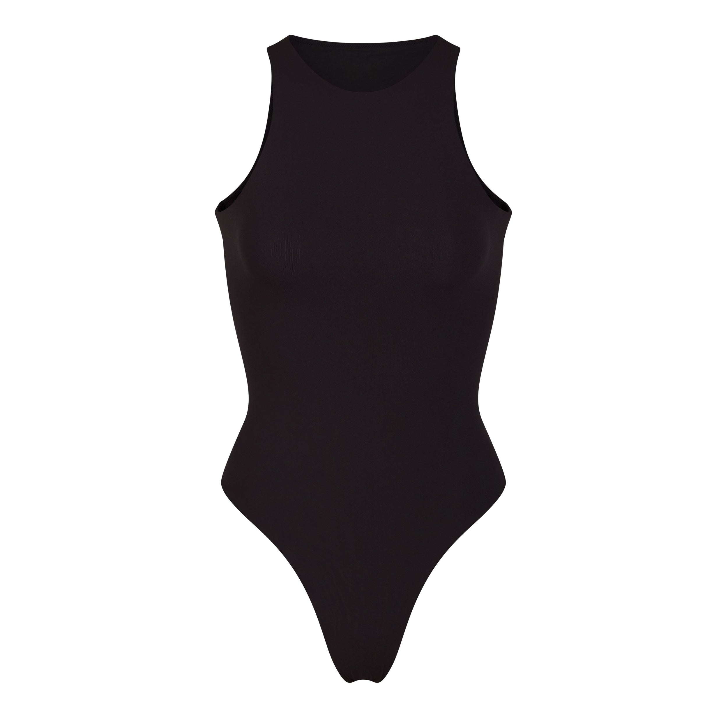 FITS EVERYBODY HIGH NECK BODYSUIT | ONYX (BODYSUITS) LAYS FLAT ON A WHITE BACKGROUND | FLT