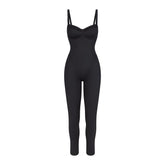 NikeSKIMS SATIN SHINE PANELED 26" ONE PIECE | OBSIDIAN