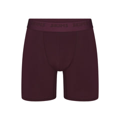 SKIMS STRETCH MENS 5" BOXER BRIEF | CURRANT FLAT ON A WHITE BACKGROUND | FLT