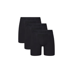 SKIMS STRETCH MENS 5" BOXER BRIEF 3-PACK | OBSIDIAN (MENS BOXERS, MENS UNDERWEAR) LAYS FLAT ON A WHITE BACKGROUND | FLT | FOCUS: 0.0, 1.0, 0.9