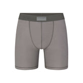 SKIMS COTTON MENS 5" BOXER BRIEF | WASHED GUNMETAL (MENS BOXERS, MENS UNDERWEAR) LAYS FLAT ON A WHITE BACKGROUND | FLT