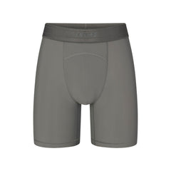 SKIMS SPORT MENS 7" BOXER BRIEF | GUNMETAL (MENS BOXERS, MENS UNDERWEAR) LAYS FLAT ON A WHITE BACKGROUND | FLT