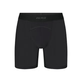 SKIMS SPORT MENS 5" BOXER BRIEF | OBSIDIAN (MENS BOXERS, MENS UNDERWEAR) LAYS FLAT ON A WHITE BACKGROUND | FLT