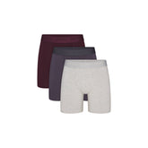 SKIMS STRETCH MENS 5" BOXER BRIEF 3-PACK | RAVEN MULTI FLAT ON A WHITE BACKGROUND | FLT @ | FOCUS: 0.0, 1.0, 0.9
