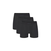 SKIMS COTTON MENS 3" BOXER BRIEF 3-PACK | ONYX (MENS BOXERS, MENS UNDERWEAR) LAYS FLAT ON A WHITE BACKGROUND | FLT | FOCUS: 0.0, 1.0, 0.9