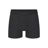 SKIMS COTTON MENS 3" BOXER BRIEF | ONYX (MENS BOXERS, MENS UNDERWEAR) LAYS FLAT ON A WHITE BACKGROUND | FLT