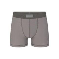 SKIMS COTTON MENS 3" BOXER BRIEF | WASHED GUNMETAL (MENS BOXERS, MENS UNDERWEAR) LAYS FLAT ON A WHITE BACKGROUND | FLT