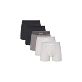 SKIMS COTTON MENS 3" BOXER BRIEF 5-PACK | HEATHER MULTI (MENS BOXERS) FLAT ON A WHITE BACKGROUND | FLT | FOCUS: 0.0, 1.0, 0.9