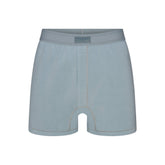 SKIMS COTTON MENS KNIT BOXER | SKY FLAT ON A WHITE BACKGROUND | FLT