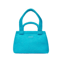 TERRY SMALL TOTE | CYAN LAYS FLAT ON A WHITE BACKGROUND | FLT