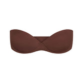 SKIMS ULTIMATE BRA STRAPLESS PUSH-UP BRA | COCOA (PUSH-UP BRAS) LAYS FLAT ON A WHITE BACKGROUND | FLT