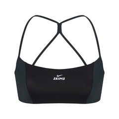 NikeSKIMS SHINE MICRO SCOOP BRA | OBSIDIAN AND DARK TEAL FLAT ON A WHITE BACKGROUND | FLT
