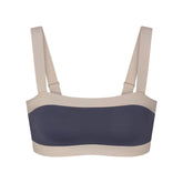 NikeSKIMS MATTE AND SHINE STRAIGHT NECK BRA | DEEP ROYAL/STONE FLAT ON A WHITE BACKGROUND | FLT