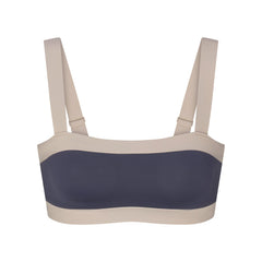 NikeSKIMS MATTE AND SHINE STRAIGHT NECK BRA | DEEP ROYAL/STONE FLAT ON A WHITE BACKGROUND | FLT