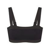 NikeSKIMS MATTE AND SHINE STRAIGHT NECK BRA | OBSIDIAN/IGNEOUS FLAT ON A WHITE BACKGROUND | FLT