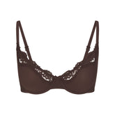 FITS EVERYBODY LACE UNLINED SCOOP BRA | ESPRESSO & LAYS FLAT ON A WHITE BACKGROUND | FLT