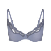 FITS EVERYBODY LACE UNLINED SCOOP BRA | SLATE TONAL & LAYS FLAT ON A WHITE BACKGROUND | FLT