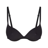 SKIMS ULTIMATE BRA NIPPLE PUSH-UP BRA | ONYX (PLUNGE BRAS) LAYS FLAT ON A WHITE BACKGROUND | FLT