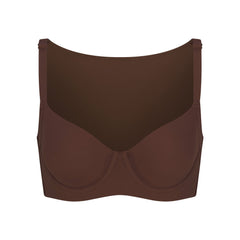 FITS EVERYBODY BACK SMOOTHING FULL COVERAGE BRA | COCOA (FULL COVERAGE BRAS) FLAT ON A WHITE BACKGROUND | FLT