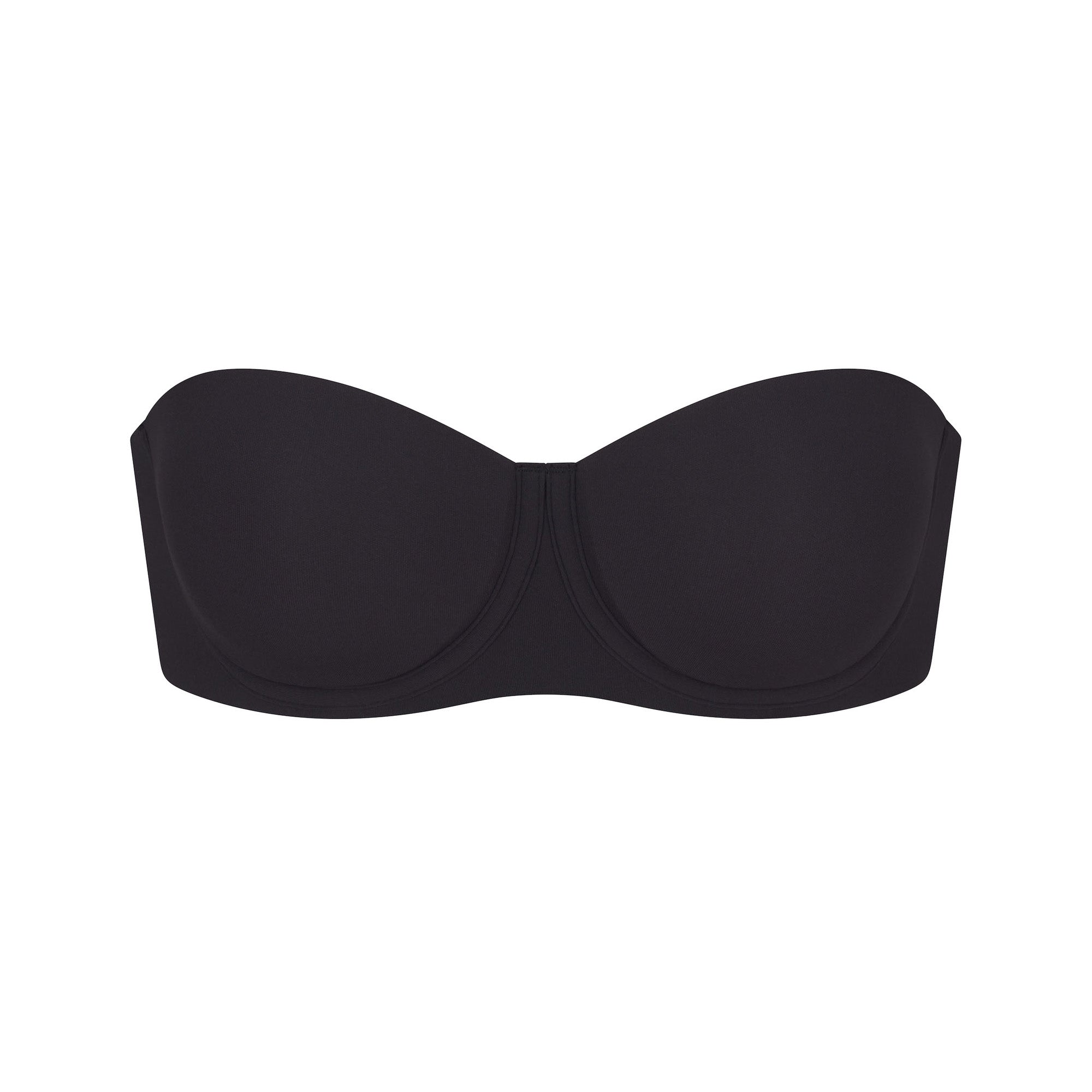 FITS EVERYBODY STRAPLESS BRA | ONYX (STRAPLESS BRAS) LAYS FLAT ON A WHITE BACKGROUND | FLT
