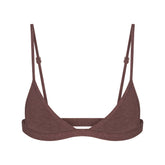 EVERYDAY COTTON TRIANGLE BRALETTE | COCOA HEATHER FLAT ON A WHITE BACKGROUND | FLT
