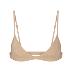 EVERYDAY COTTON TRIANGLE BRALETTE | CLAY HEATHER FLAT ON A WHITE BACKGROUND | FLT
