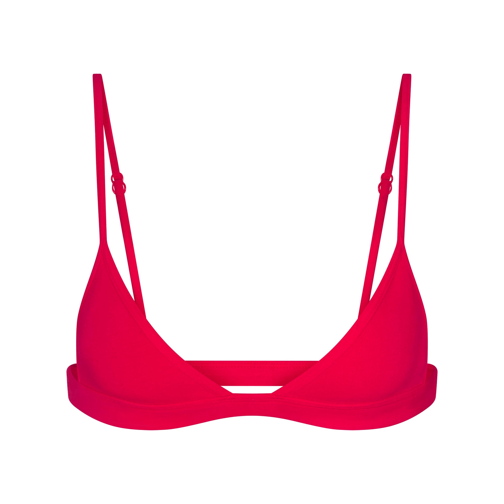 EVERYDAY COTTON TRIANGLE BRALETTE | CARMINE FLAT ON A WHITE BACKGROUND | FLT
