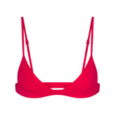 EVERYDAY COTTON TRIANGLE BRALETTE | CARMINE FLAT ON A WHITE BACKGROUND | FLT