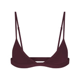 EVERYDAY COTTON TRIANGLE BRALETTE | CURRANT FLAT ON A WHITE BACKGROUND | FLT