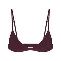 EVERYDAY COTTON TRIANGLE BRALETTE | CURRANT FLAT ON A WHITE BACKGROUND | FLT