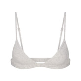 EVERYDAY COTTON TRIANGLE BRALETTE | LIGHT HEATHER GREY FLAT ON A WHITE BACKGROUND | FLT