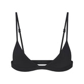 EVERYDAY COTTON TRIANGLE BRALETTE | ONYX FLAT ON A WHITE BACKGROUND | FLT