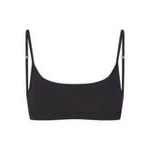 EVERYDAY COTTON SCOOP BRALETTE | ONYX FLAT ON A WHITE BACKGROUND | FLT