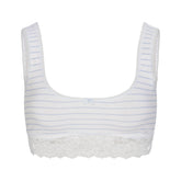 LIGHTWEIGHT COTTON LACE SCOOP BRALETTE | AIRSPACE LAGUNA STRIPE FLAT ON A WHITE BACKGROUND | FLT