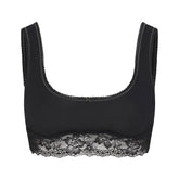 LIGHTWEIGHT COTTON LACE SCOOP BRALETTE | SOOT TONAL FLAT ON A WHITE BACKGROUND | FLT